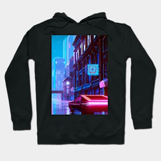 Dark alley in Cyberpunk city Hoodie